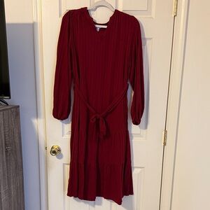 Time and Tru Burgundy Long Sleeve Dress
